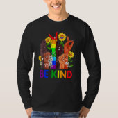 Be Kind Rainbow Sign Language LGBT Pride Equality  T-shirt (Voorkant)