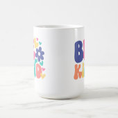 Be Kind Retro Boho –Groovy Colorful Flower & Heart Koffiemok (Center)