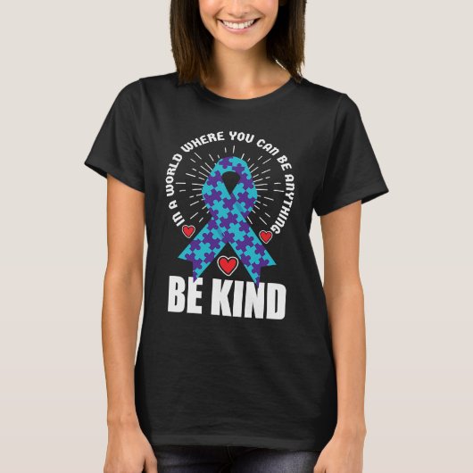 Be Kind Ribbon Suicide Awareness Mental Health T-shirt (Voorkant)