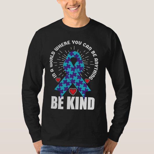 Be Kind Ribbon Suicide Awareness Mental Health T-shirt (Voorkant)