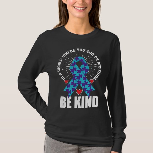 Be Kind Ribbon Suicide Awareness Mental Health T-shirt (Voorkant)