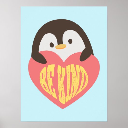 Be Kind - Schattig Penguin Poster voor kinderen (Voorkant)
