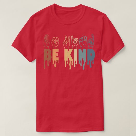 Be Kind Sign Language Hand Talking Teachers Interp T-shirt (Design voorkant)