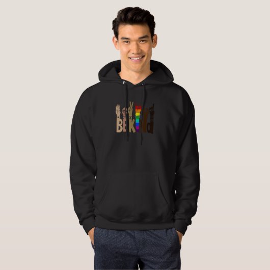 Be Kind Sign Language Rainbow Be Kind Hands For LG Hoodie (Voorkant volledig)