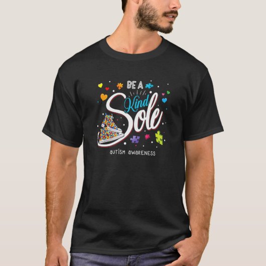 Be Kind Sole Autism Awareness Shoes Be Kind T-shirt (Voorkant)