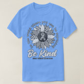 Be Kind Sunflower White Lung Cancer Awareness Ribb T-shirt (Design voorkant)