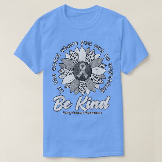 Be Kind Sunflower White Lung Cancer Awareness Ribb T-shirt (Design voorkant)