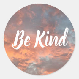 Be Kind Sunrise Clouds Inspiration Circle Stickers