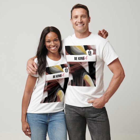 Be Kind T-Shirt Trend Abstract Zwart Wit Powdery (Unisex)