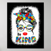 Be Kind t-shirts for Women Autism Awareness Messy Poster (Voorkant)