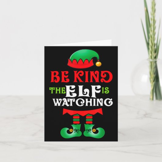 Be Kind Teacher Elf Christmas Anti Bullying Kindne Kaart (Voorkant)