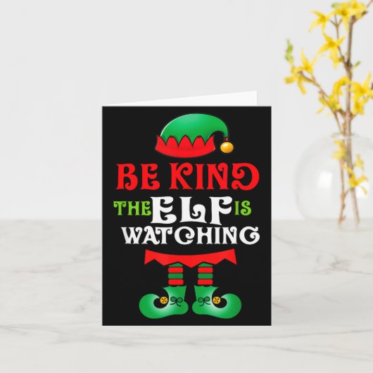 Be Kind Teacher Elf Christmas Anti Bullying Kindne Kaart (Gele Bloem)