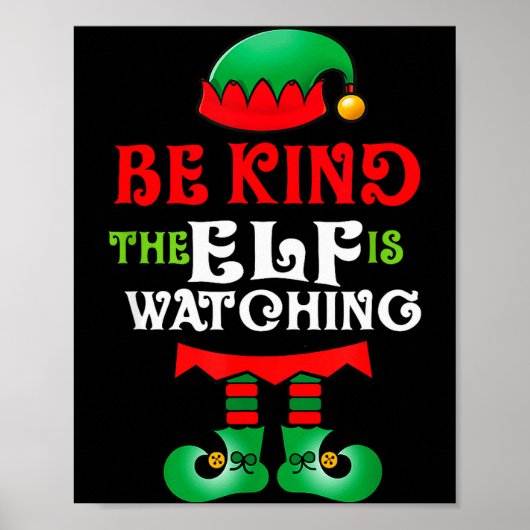 Be Kind Teacher Elf Christmas Anti Bullying Kindne Poster (Voorkant)