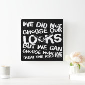 Be Kind to Each Other Vierkante Klok (Huis)