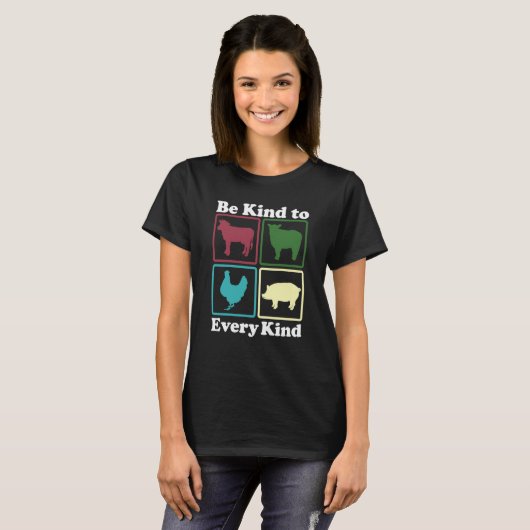 Be Kind to Every Kind Retro 1 T-shirt (Voorkant volledig)
