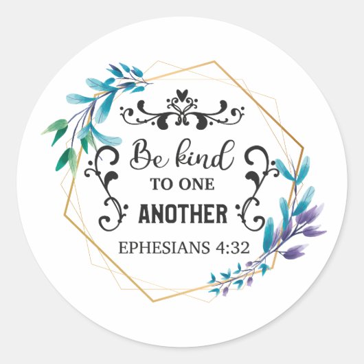 Be Kind to One Another Ronde Sticker (Voorkant)
