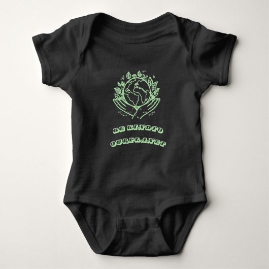 Be Kind to Our Planet: Caring Hands Earth Tee Romper (Voorkant)