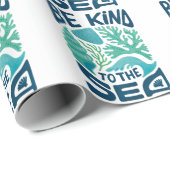 Be Kind to the Sea – Ocean Conservation Eco Design Cadeaupapier (Rol Hoek)