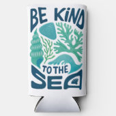 Be Kind to the Sea – Ocean Conservation Eco Design Seltzer Blikjeskoeler (Voorkant)
