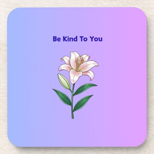 Be Kind To You Lily Self-Care Bier Onderzetter (Voorkant)