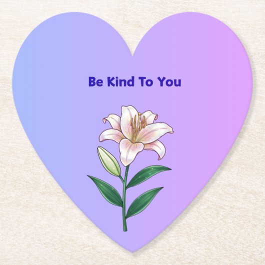 Be Kind To You Lily Self-Care  Kartonnen Onderzetters (Voorkant)