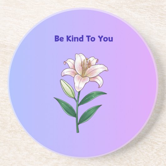 Be Kind To You Lily Self-Care  Zandsteen Onderzetter (Voorkant)