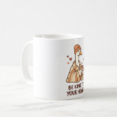 Be Kind to Your Heart – Cute Goose Cozy Coffee Mug Koffiemok (Voorkant links)
