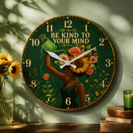 Be Kind to Your Mind Floral  Grote Klok