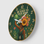 Be Kind to Your Mind Floral Grote Klok (Hoek)