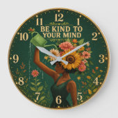 Be Kind to Your Mind Floral  Grote Klok (Voorkant)