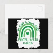 Be Kind To Your Mind,Mental Health Matters, Autism Briefkaart (Voorkant / Achterkant)