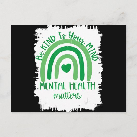 Be Kind To Your Mind,Mental Health Matters, Autism Briefkaart (Voorkant)