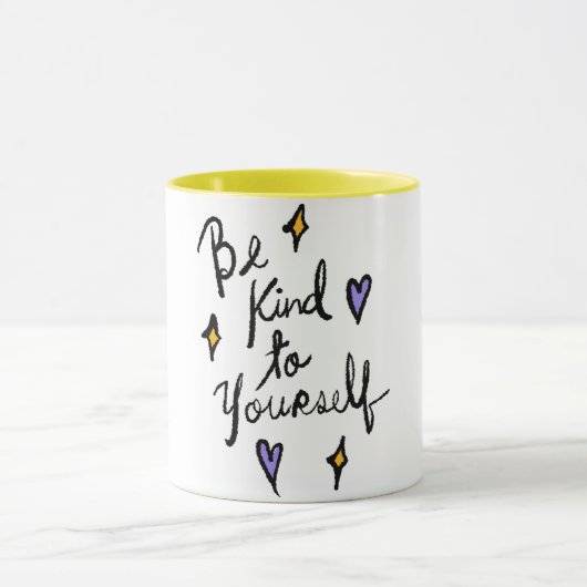 Be Kind to Yourself Motivational Quote Coffee Mug Mok (Midden)