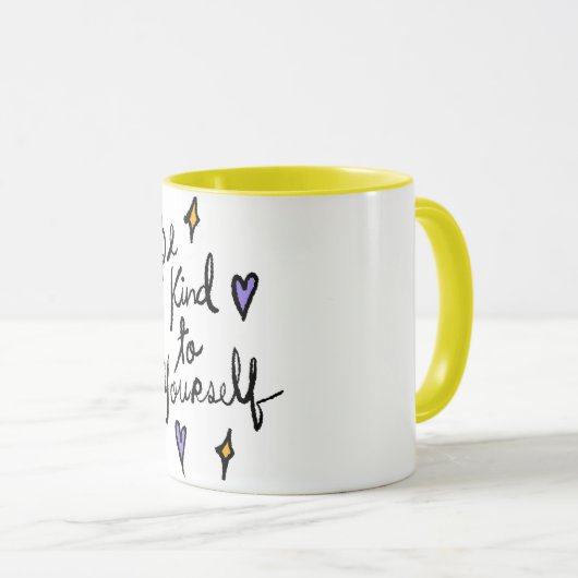 Be Kind to Yourself Motivational Quote Coffee Mug Mok (Voorkant rechts)