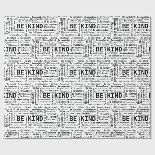 Be Kind Word Cloud On White Cadeaupapier (Vlak)