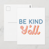 Be Kind Y'all Zuid-Briefkaart Briefkaart (Voorkant / Achterkant)