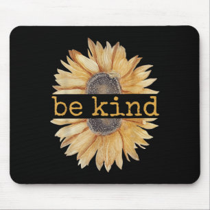 Be Kind Zonnebloem Retro Schattige Graphic Kindn Muismat