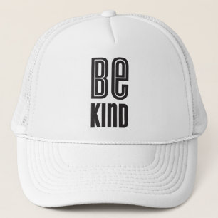 BE KIND zwart minimaal vet type motivatie citaat Trucker Pet