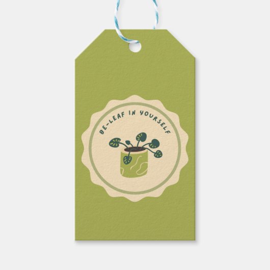 Be-Leaf in uw zelf Gift Label Cadeaulabel (Voorkant)