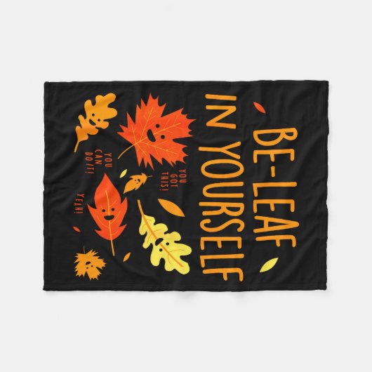 Be-leaf In Yourself Quotes Sayings Funny Gift  Fleece Deken (Voorkant (Horizontaal))