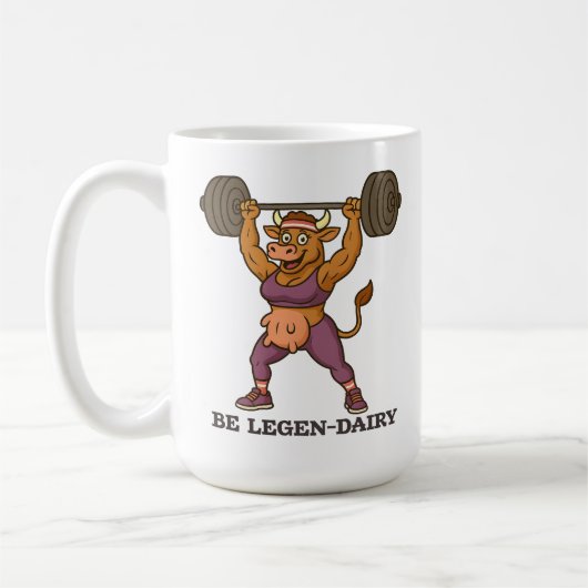 Be Legen-Dairy – Funny Cow Weightlifting Gym Koffiemok (Links)