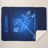 "Be Legendary" Hockey Player Sherpa Blanket Sherpa Deken (Voorkant (horizontaal))