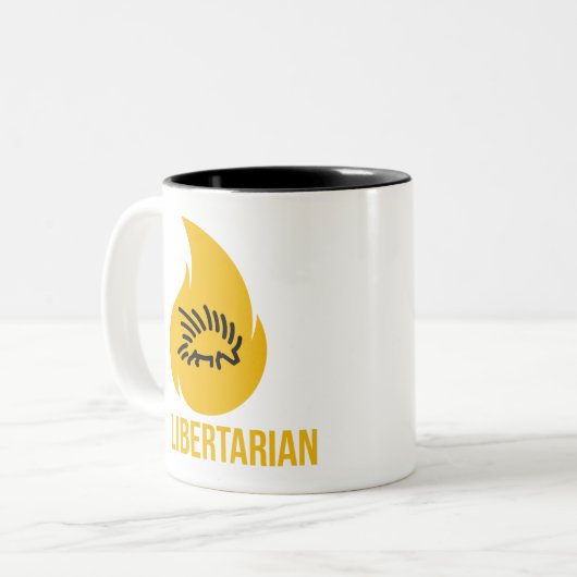 Be Libertarian Porcupine Tweekleurige Koffiemok (Voorkant links)