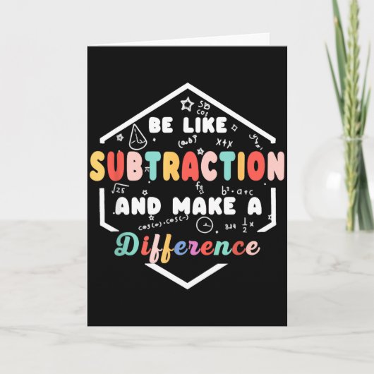 Be Like Subtraction Math Quote Chalkboard Teacher Kaart (Voorkant)