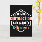 Be Like Subtraction Math Quote Chalkboard Teacher Kaart (Gele Bloem)