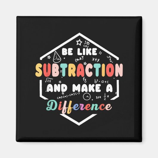 Be Like Subtraction Math Quote Chalkboard Teacher Magneet (Voorkant)