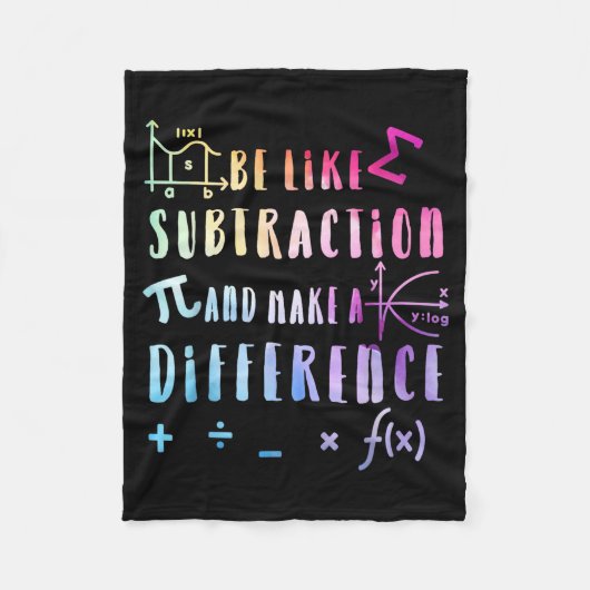 Be Like Subtraction Math Quote For Teachers Studen Fleece Deken (Voorkant)