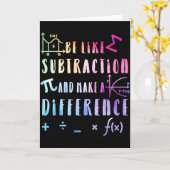 Be Like Subtraction Math Quote For Teachers Studen Kaart (Gele Bloem)