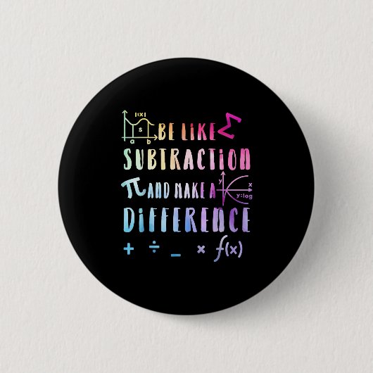 Be Like Subtraction Math Quote For Teachers Studen Ronde Button 5,7 Cm (Voorkant)