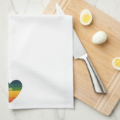 Be Love Retro Rainbow Heart  Theedoek (Quarter Fold)